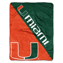 Miami Hurricanes Blanket 46x60 Micro Raschel Halftone Design Rolled