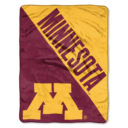 Minnesota Golden Gophers Blanket 46x60 Micro Raschel Halftone Design Rolled - Special Order