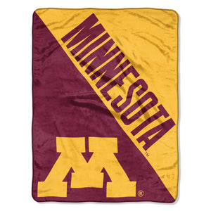 Minnesota Golden Gophers Blanket 46x60 Micro Raschel Halftone Design Rolled - Special Order