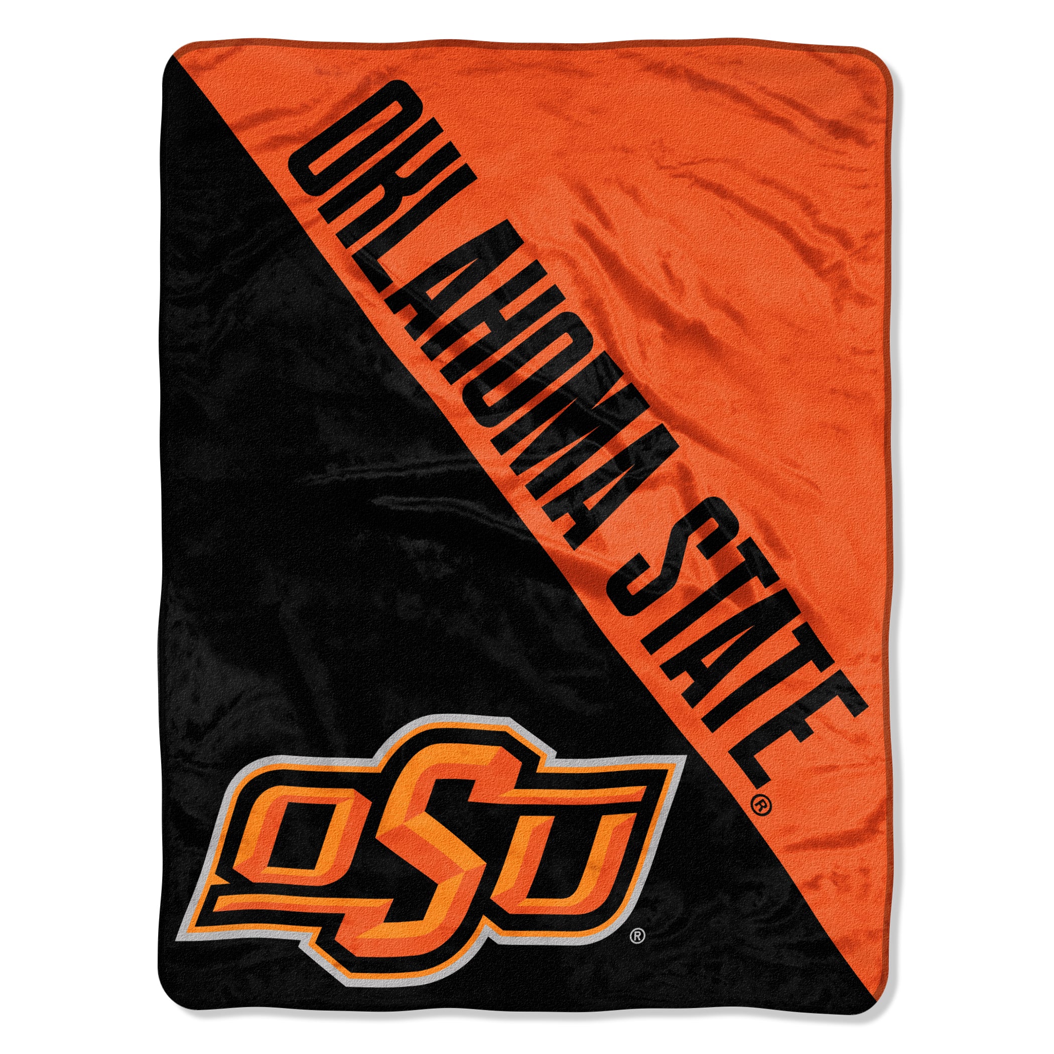 Oklahoma State Cowboys Blanket 46x60 Micro Raschel Halftone Design Rolled