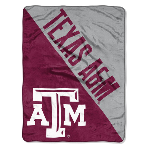 Texas A&M Aggies Blanket 46x60 Micro Raschel Halftone Design Rolled - Special Order
