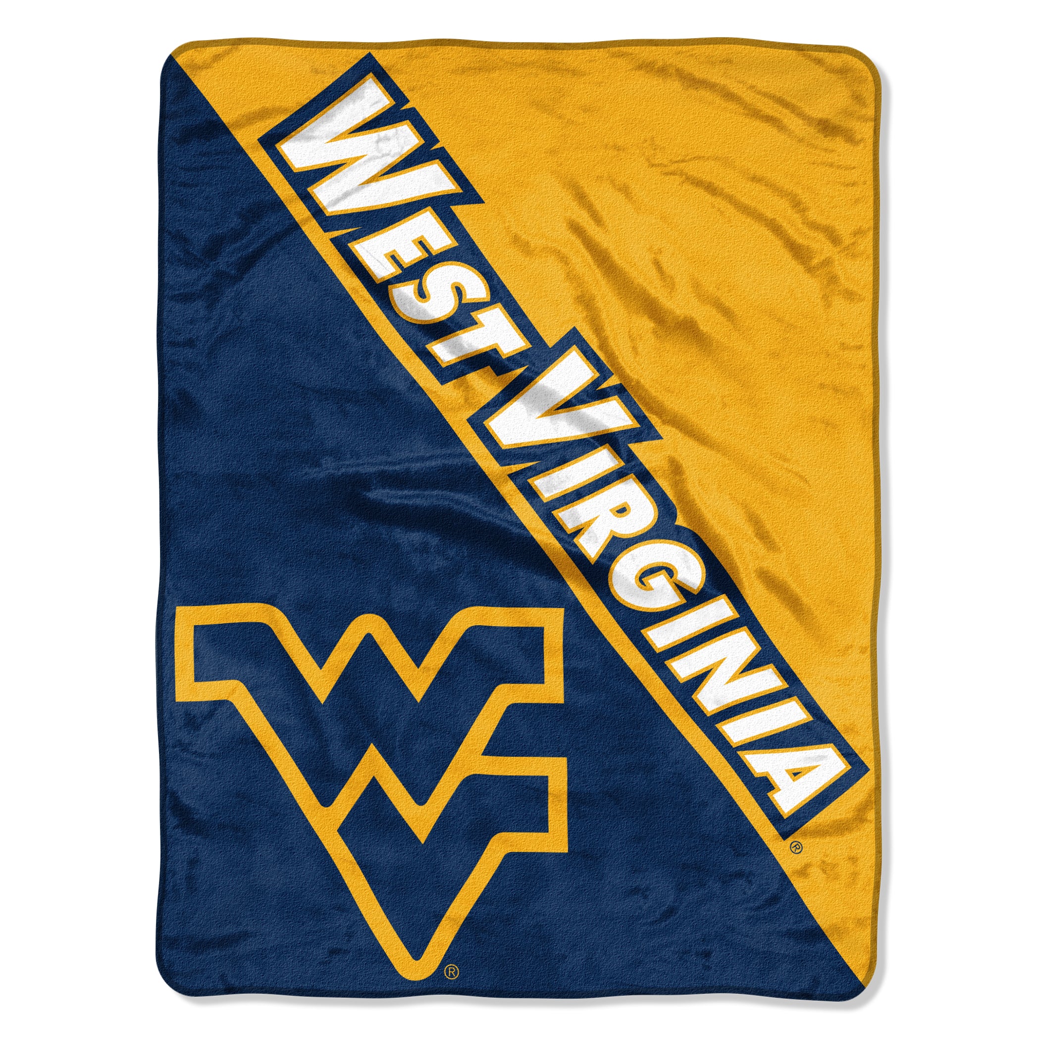 West Virginia Mountaineers Blanket 46x60 Micro Raschel Halftone Design Rolled