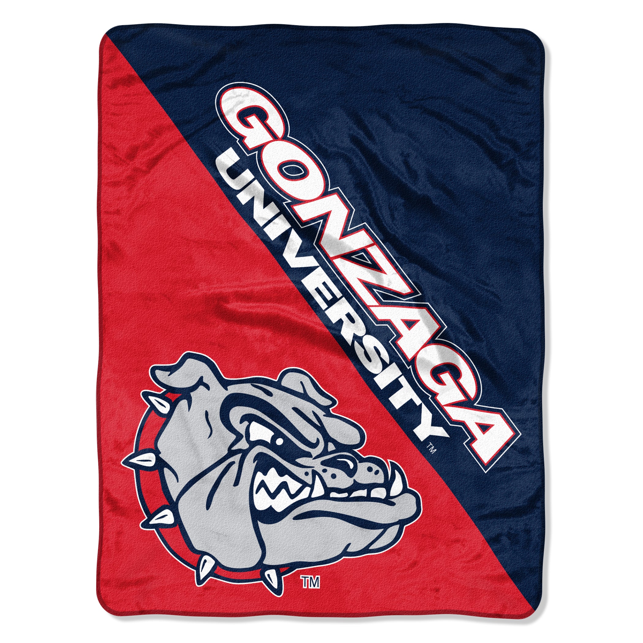 Gonzaga Bulldogs Blanket 46x60 Micro Raschel Halftone Design Rolled - Special Order