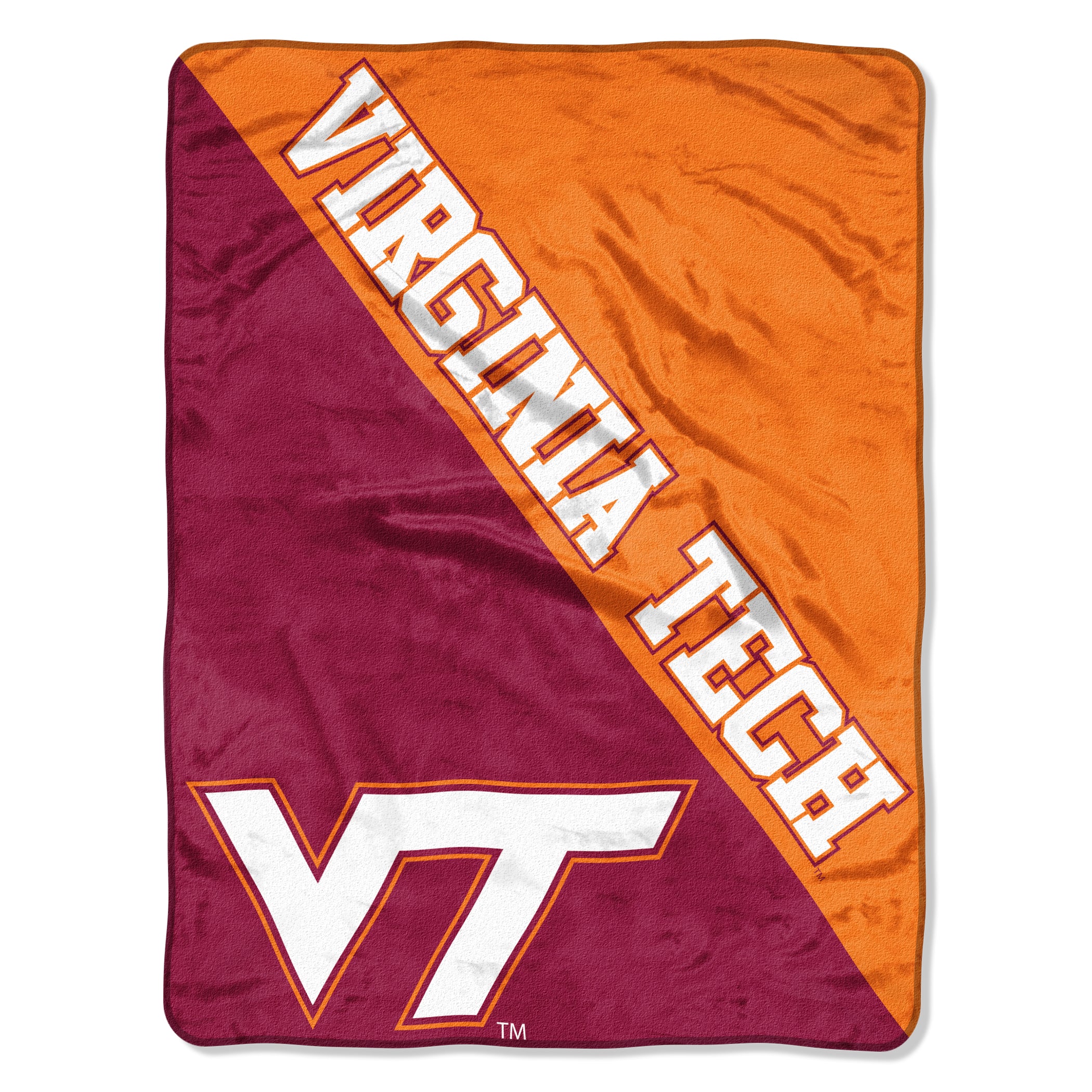 Virginia Tech Hokies Blanket 46x60 Micro Raschel Halftone Design Rolled - Special Order