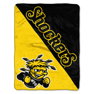 Wichita State Shockers Blanket 46x60 Micro Raschel Halftone Design Rolled - Special Order