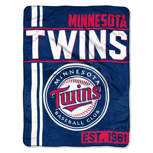 Minnesota Twins Blanket 46x60 Micro Raschel Walk Off Design Rolled - Special Order