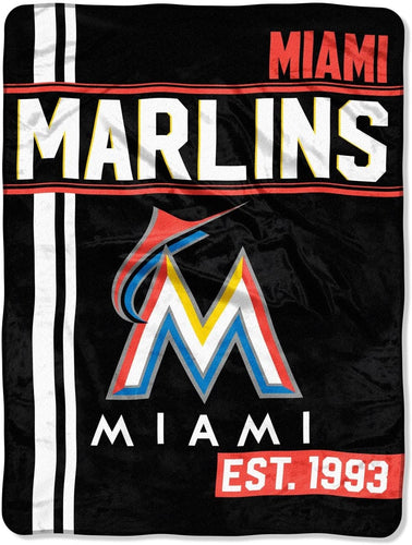 Miami Marlins Blanket 46x60 Micro Raschel Walk Off Design Rolled - Special Order