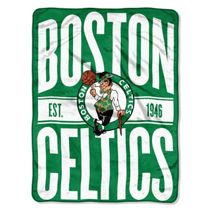 Boston Celtics Blanket 46x60 Micro Raschel Clear Out Design Rolled - Special Order