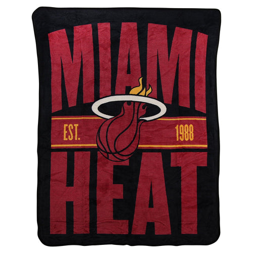 Miami Heat Blanket 46x60 Micro Raschel Clear Out Design Rolled - Special Order