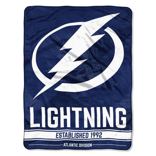 Tampa Bay Lightning Blanket 46x60 Micro Raschel Breakaway Design Rolled - Special Order