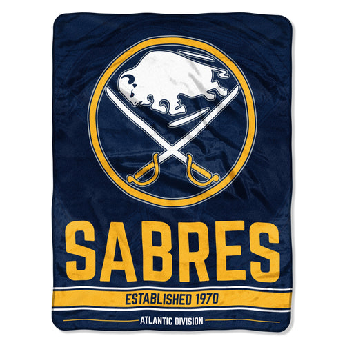 Buffalo Sabres Blanket 46x60 Micro Raschel Breakaway Design Rolled - Special Order