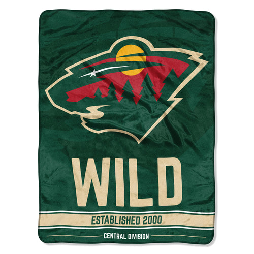 Minnesota Wild Blanket 46x60 Micro Raschel Breakaway Design Rolled - Special Order
