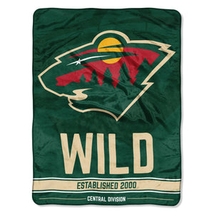 Minnesota Wild Blanket 46x60 Micro Raschel Breakaway Design Rolled - Special Order
