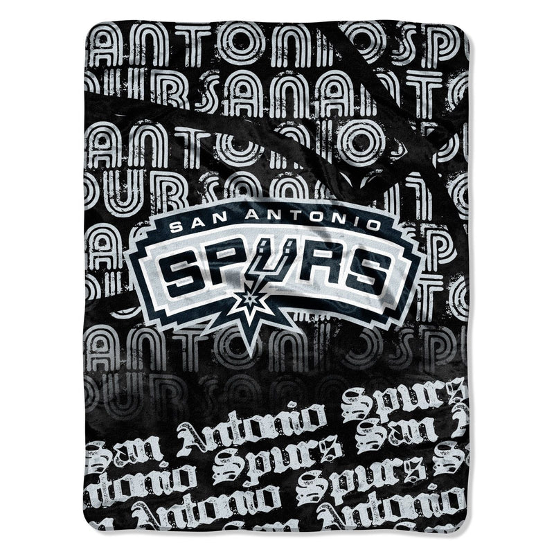 San Antonio Spurs Blanket 46x60 Micro Raschel Redux Design Rolled