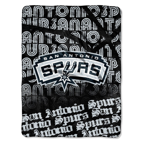 San Antonio Spurs Blanket 46x60 Micro Raschel Redux Design Rolled