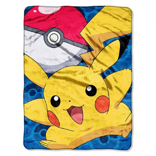 Pokemon Blanket 46x60 Raschel Go Pikachu Design - Special Order