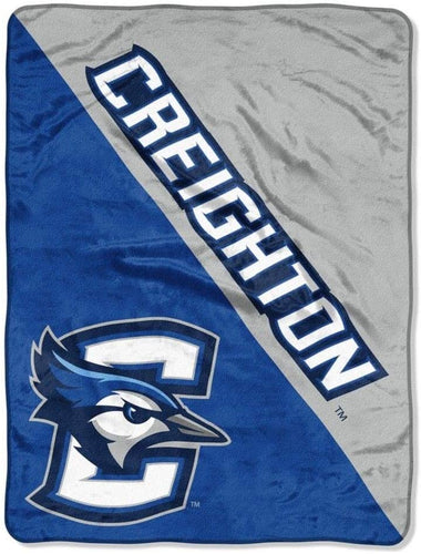 Creighton Bluejays Blanket 46x60 Micro Raschel Halftone Design Rolled - Special Order