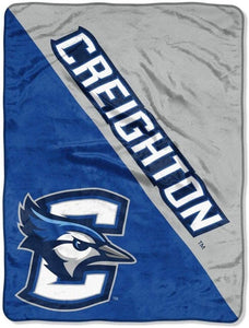Creighton Bluejays Blanket 46x60 Micro Raschel Halftone Design Rolled - Special Order