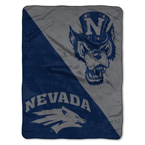 Nevada Wolf Pack Blanket 46x60 Micro Raschel Halftone Design Rolled - Special Order