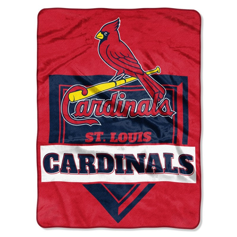 St. Louis Cardinals Blanket 60x80 Raschel Home Plate Design