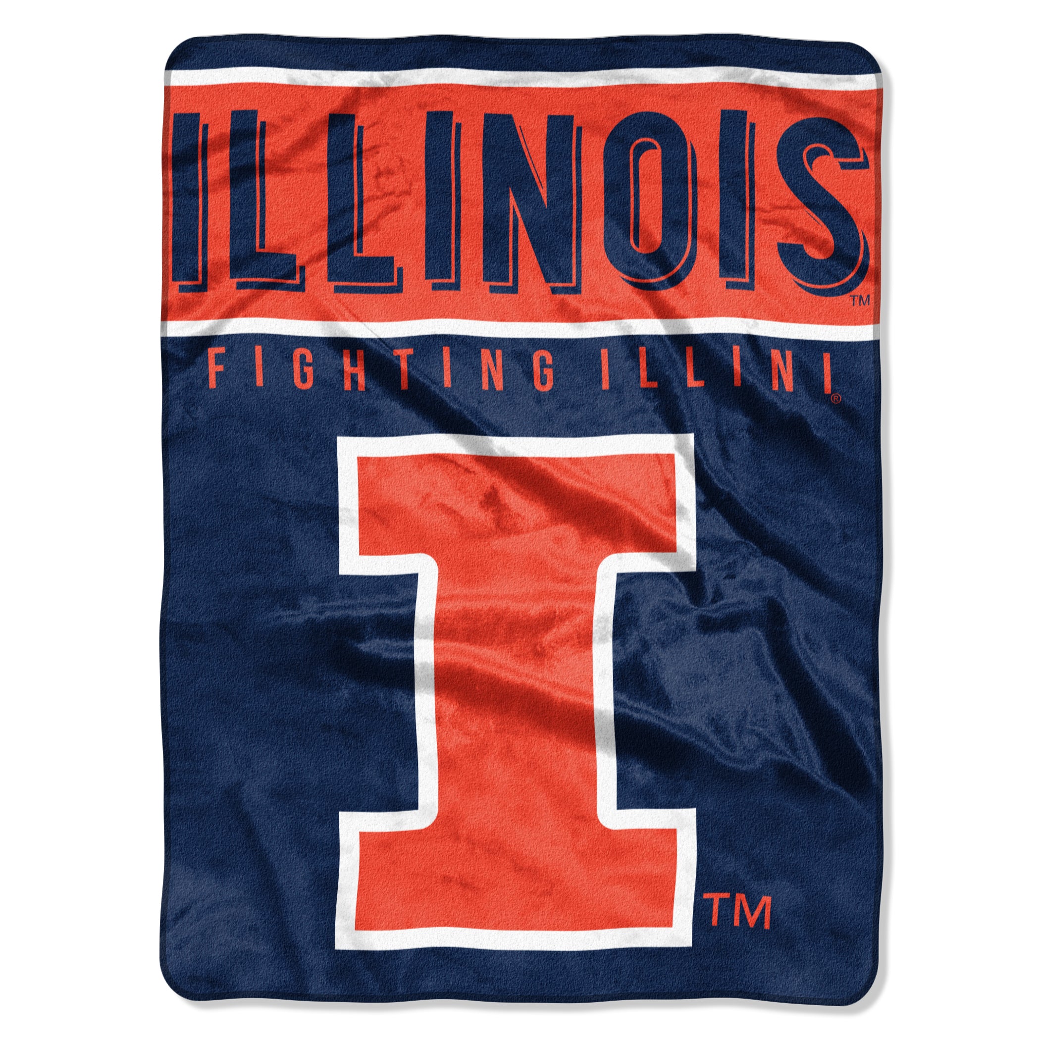 Illinois Fighting Illini Blanket 60x80 Raschel Basic Design - Special Order