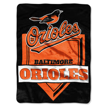 Baltimore Orioles Blanket 60x80 Raschel Home Plate Design