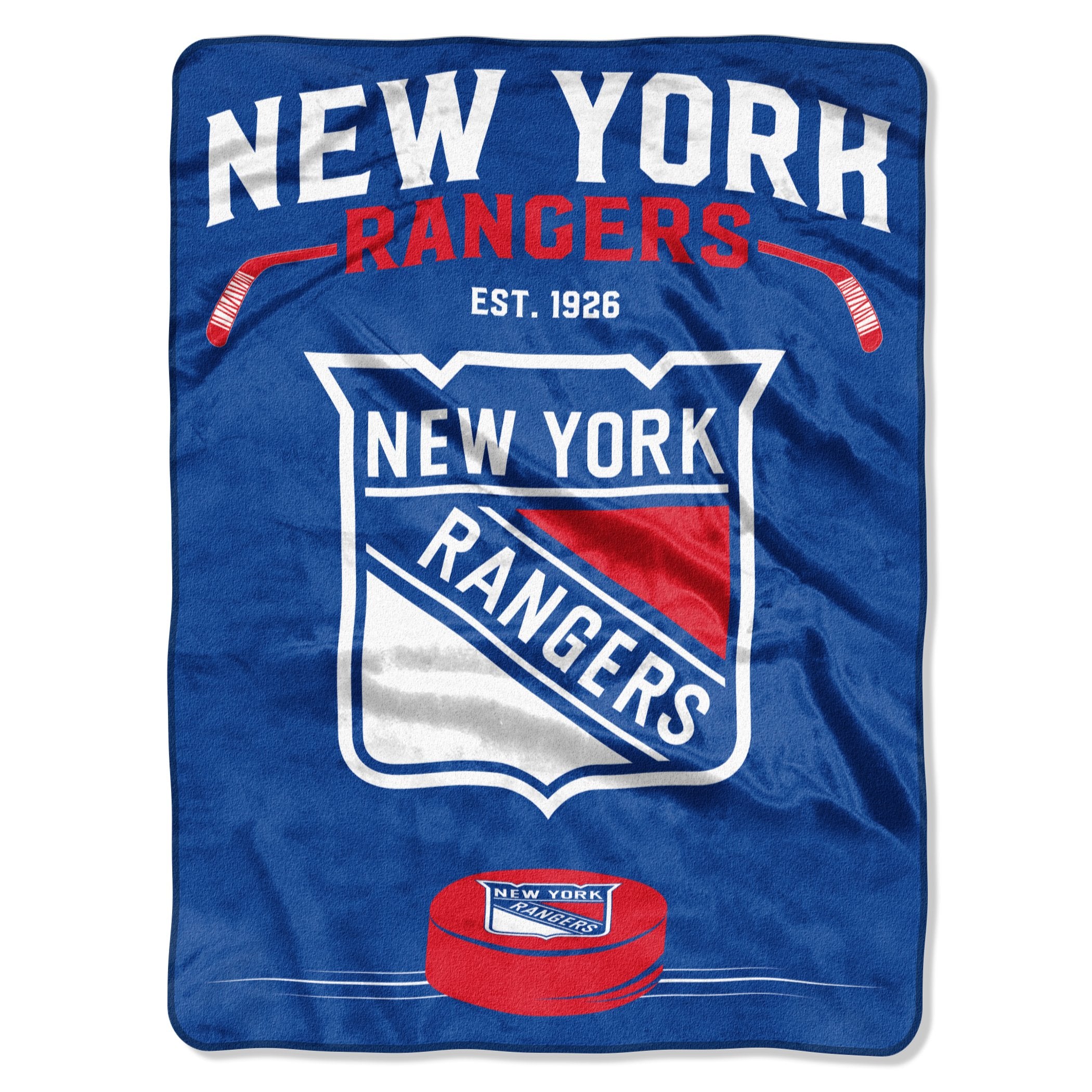 New York Rangers Blanket 60x80 Raschel Inspired Design