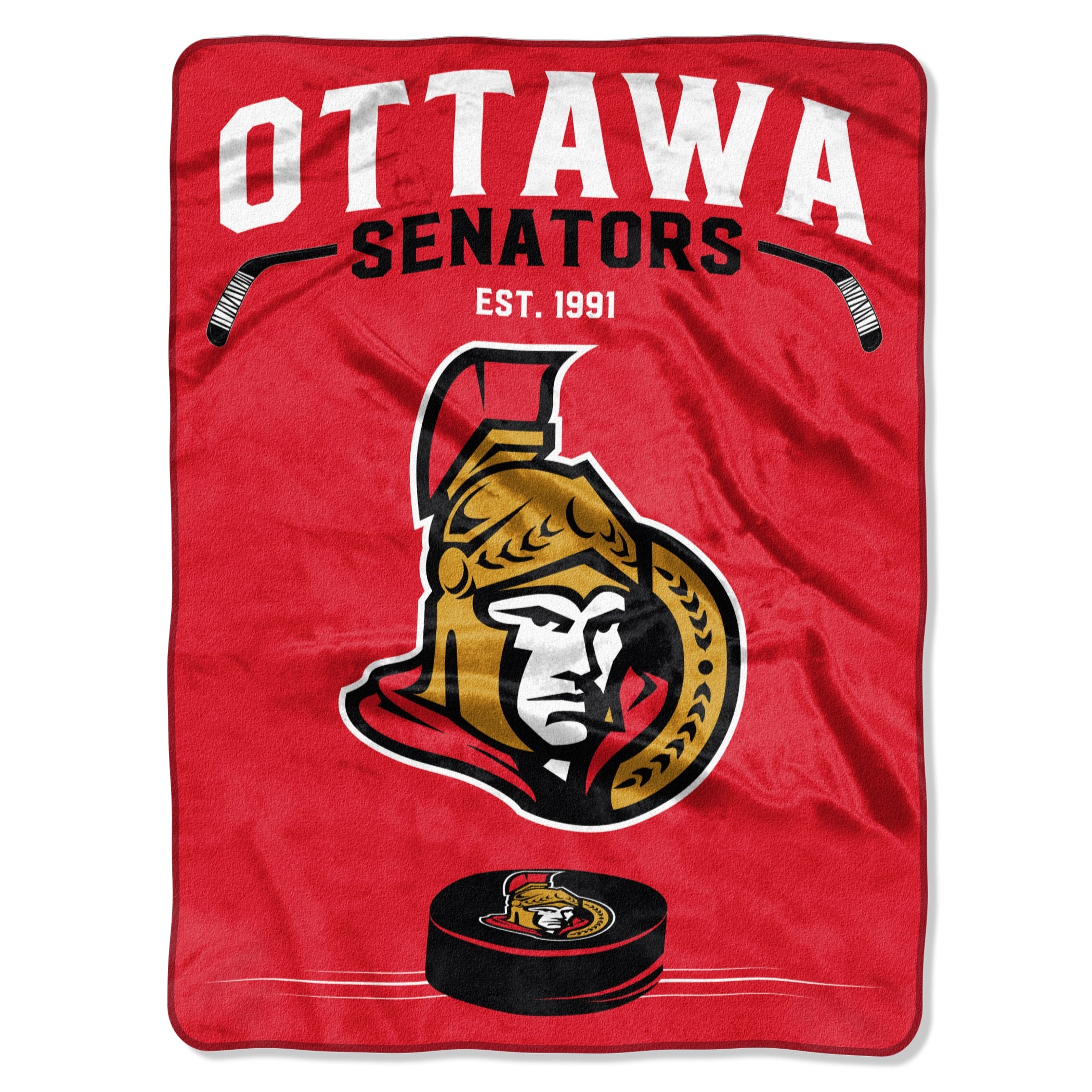 Ottawa Senators Blanket 60x80 Raschel Inspired Design - Special Order