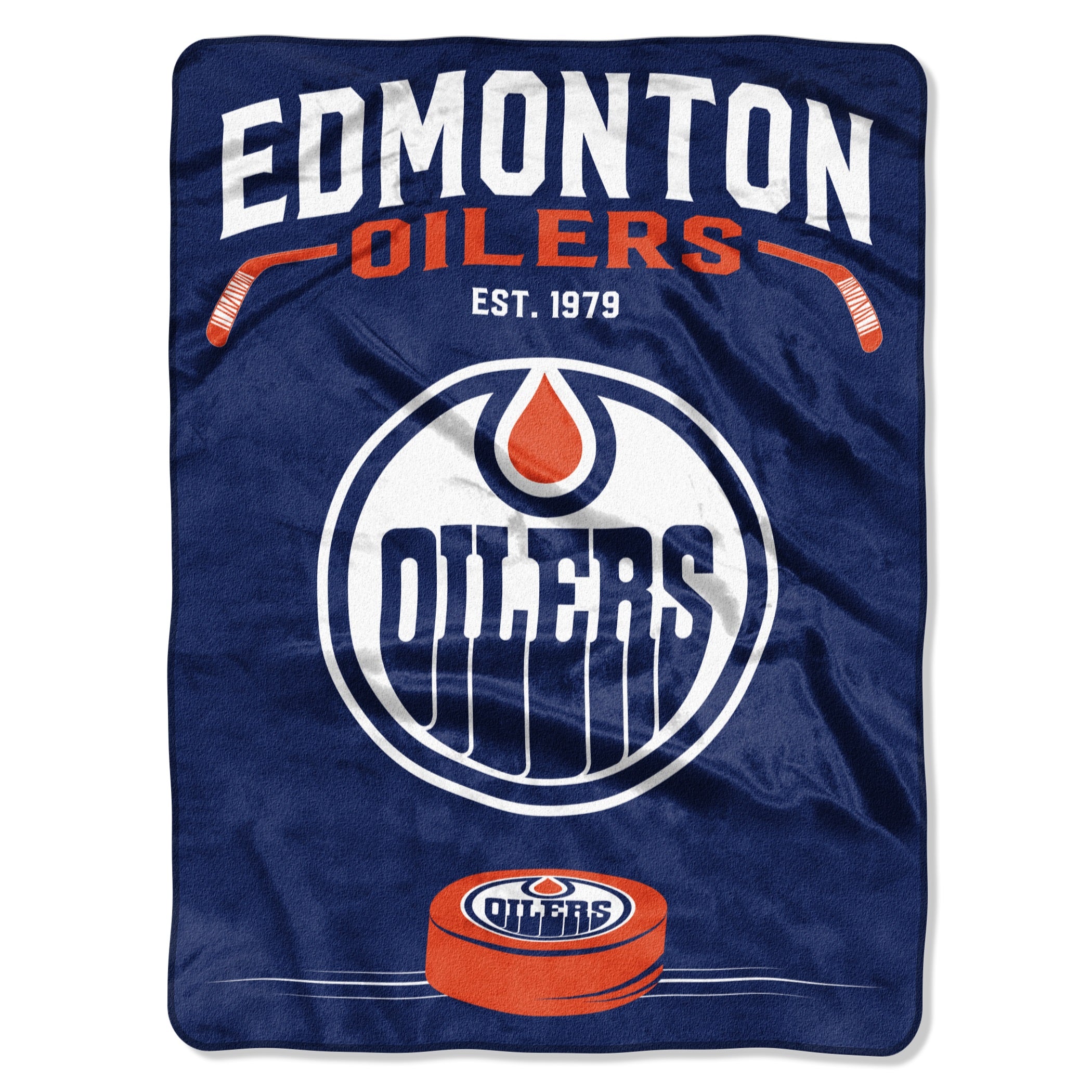 Edmonton Oilers Blanket 60x80 Raschel Inspired Design - Special Order
