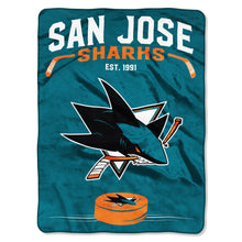 San Jose Sharks Blanket 60x80 Raschel Inspired Design - Special Order