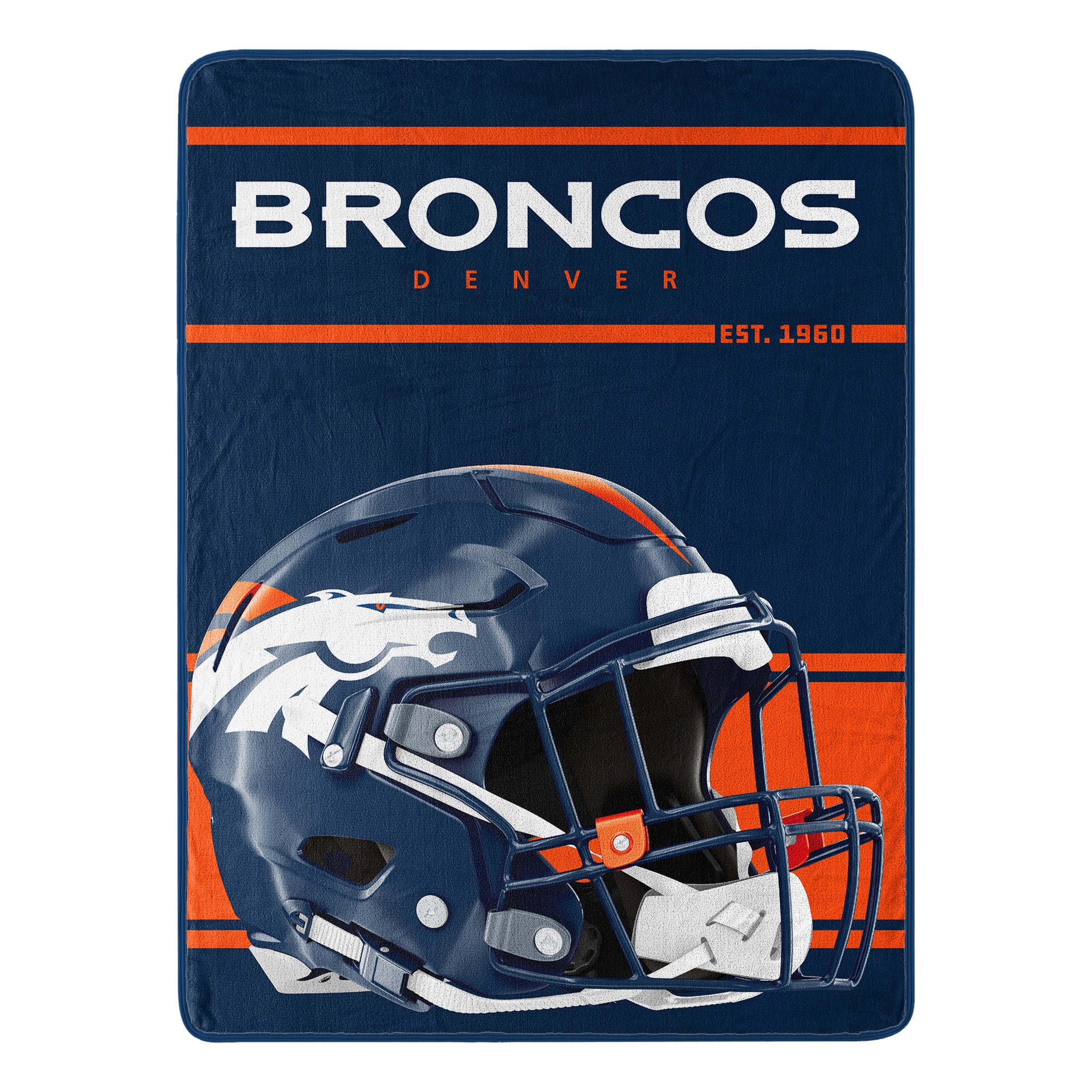 Denver Broncos Blanket 46x60 Micro Raschel Run Design Rolled