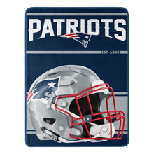 New England Patriots Blanket 46x60 Micro Raschel Run Design Rolled