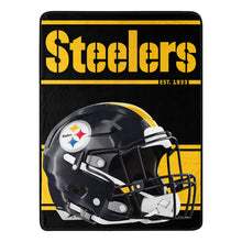Pittsburgh Steelers Blanket 46x60 Micro Raschel Run Design Rolled