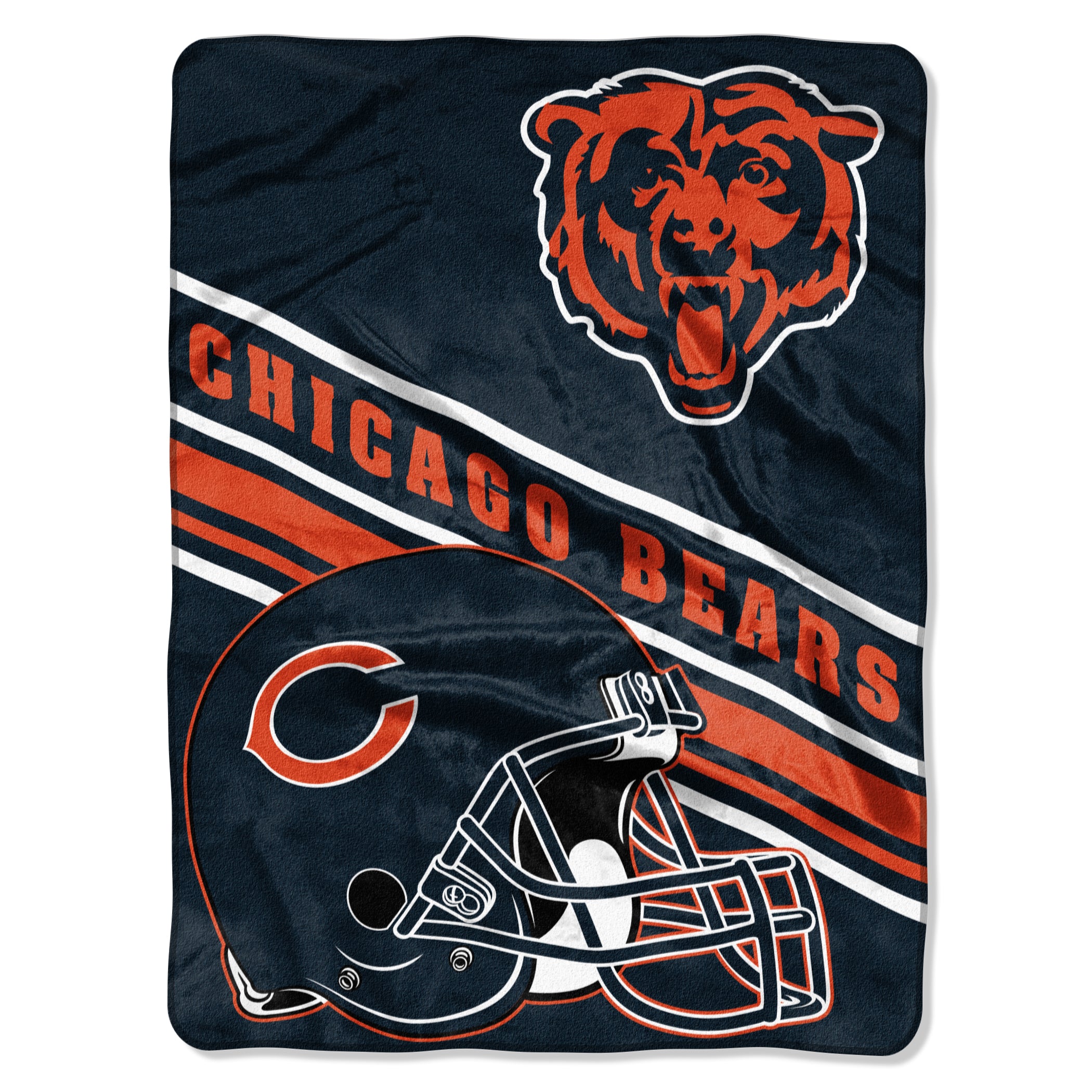 Chicago Bears Blanket 60x80 Raschel Slant Design
