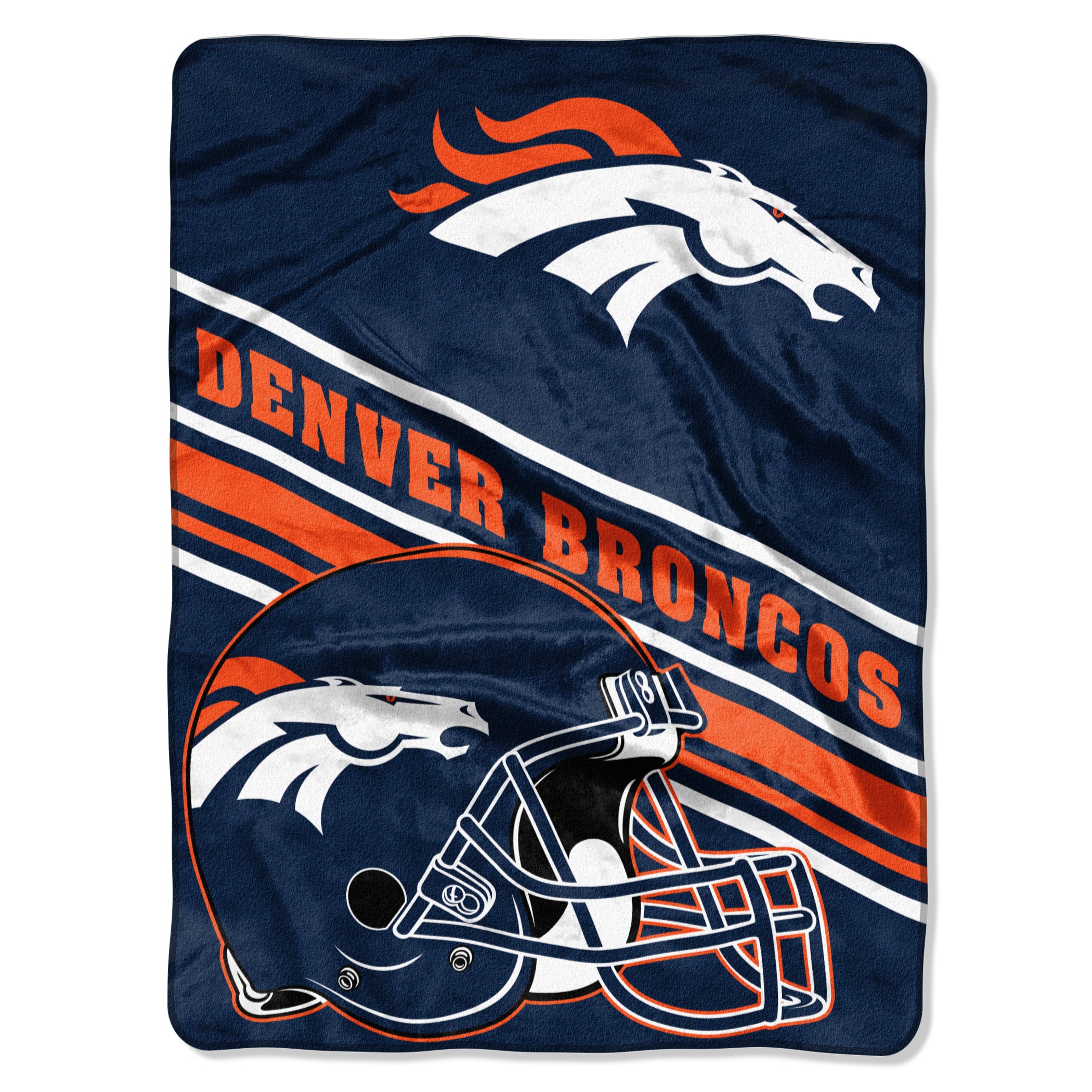 Denver Broncos Blanket 60x80 Raschel Slant Design
