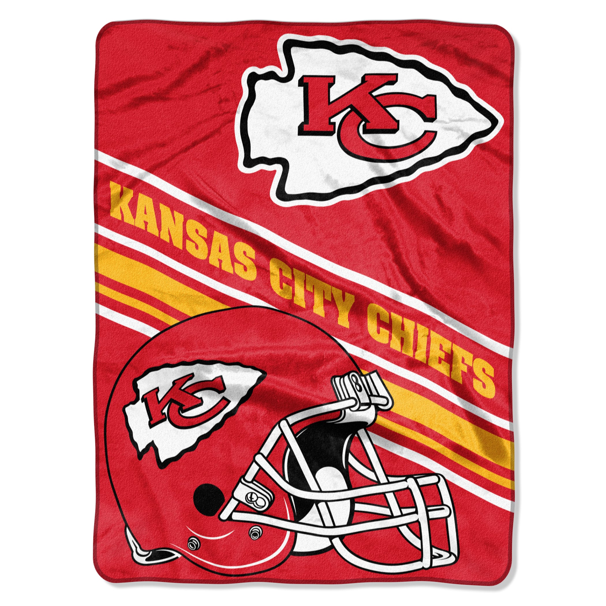 Kansas City Chiefs Blanket 60x80 Raschel Slant Design