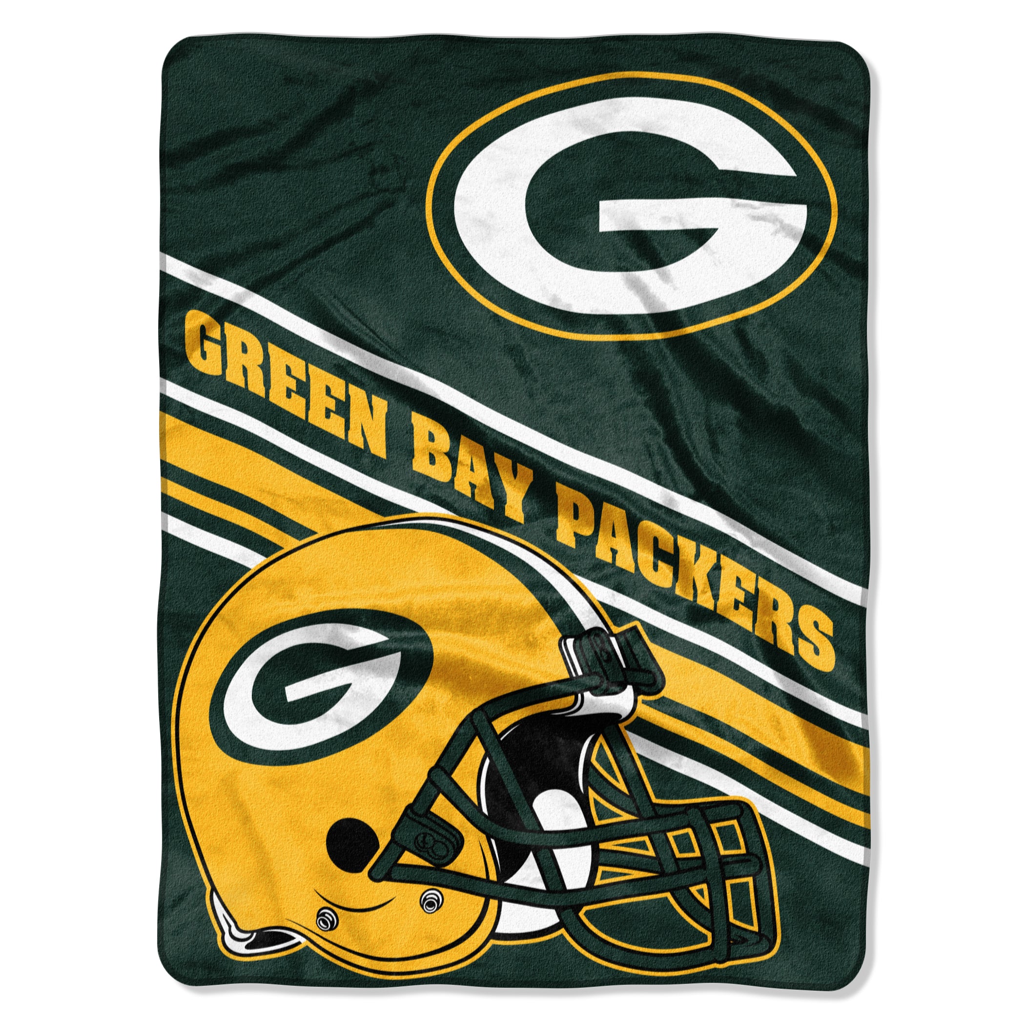 Green Bay Packers Blanket 60x80 Raschel Slant Design
