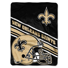 New Orleans Saints Blanket 60x80 Raschel Slant Design