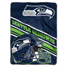 Seattle Seahawks Blanket 60x80 Raschel Slant Design