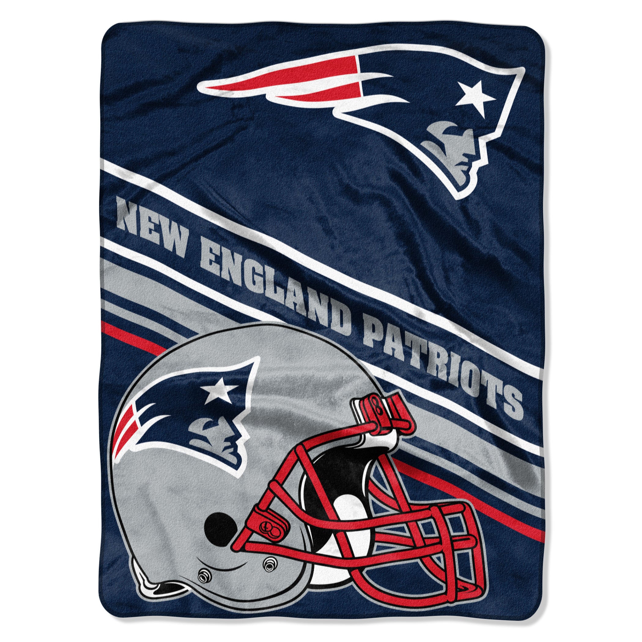 New England Patriots Blanket 60x80 Raschel Slant Design