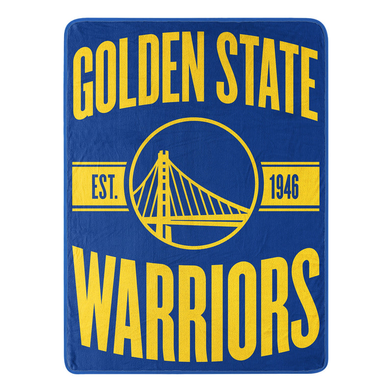 Golden State Warriors Blanket 46x60 Micro Raschel Clear Out Design Rolled