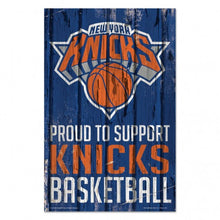 New York Knicks Sign 11x17 Wood Proud to Support Design