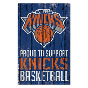 New York Knicks Sign 11x17 Wood Proud to Support Design
