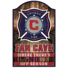 Chicago Fire Sign 11x17 Wood Fan Cave Design - Special Order