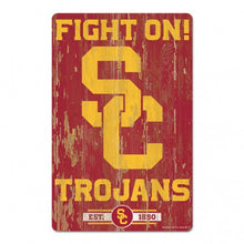USC Trojans Sign 11x17 Wood Slogan Design