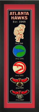Atlanta Hawks NBA Heritage Framed Embroidery