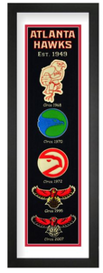 Atlanta Hawks NBA Heritage Framed Embroidery