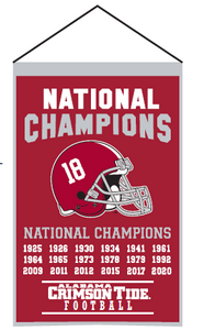 Alabama Crimson Tide 2020 Champs Banner