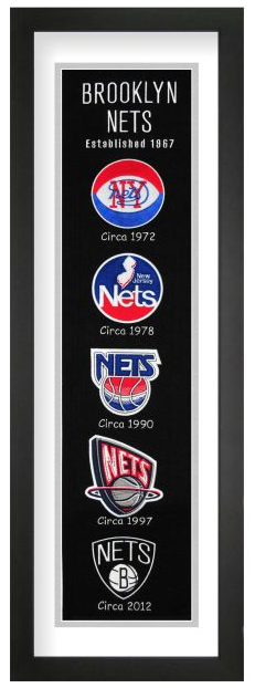 Brooklyn Nets NBA Heritage Framed Embroidery