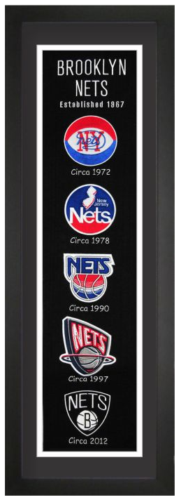 Brooklyn Nets NBA Heritage Framed Embroidery